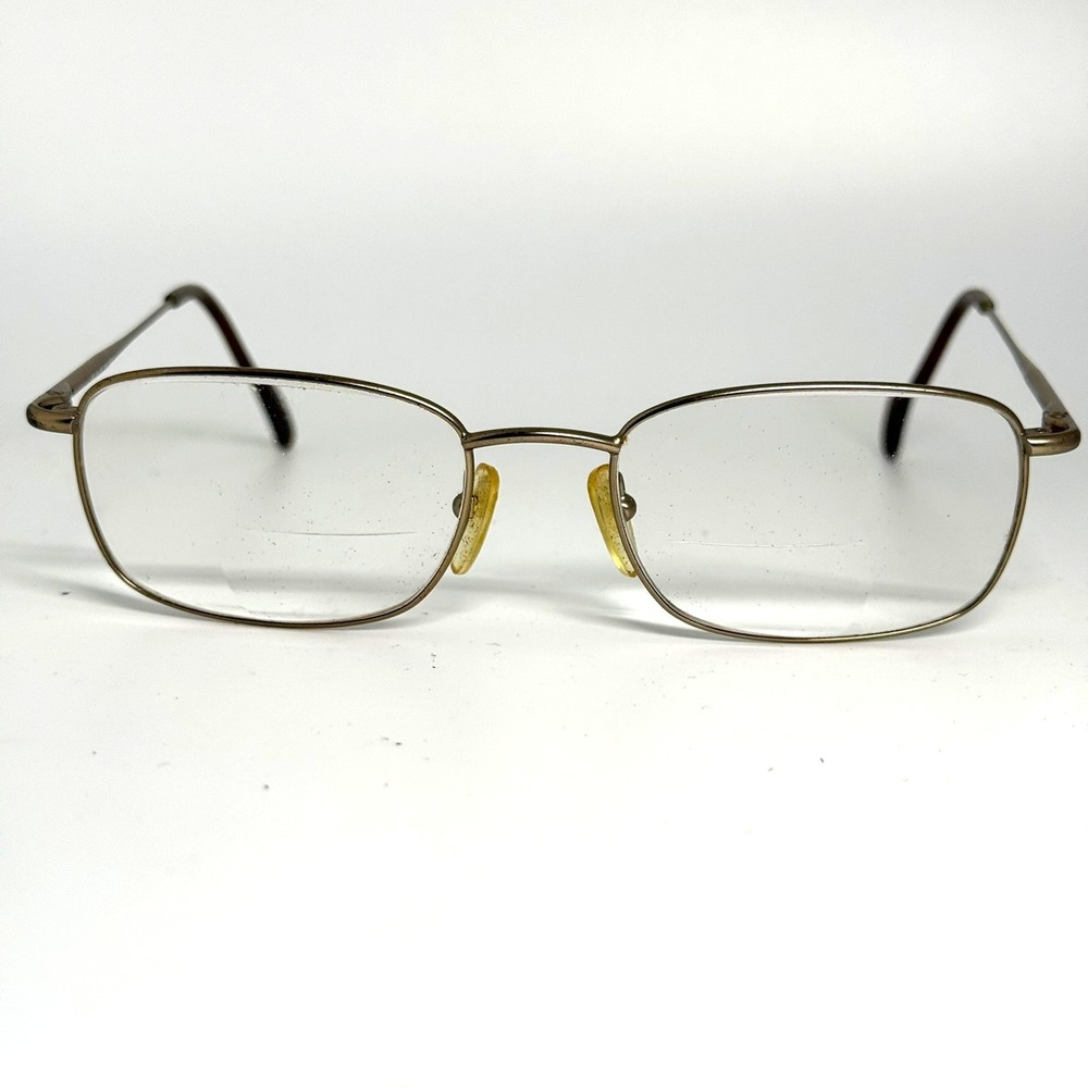 Bulova Casa Blanca Gold Rectangle Eyeglass Frames 52-18-140 Vintage Mens Womens